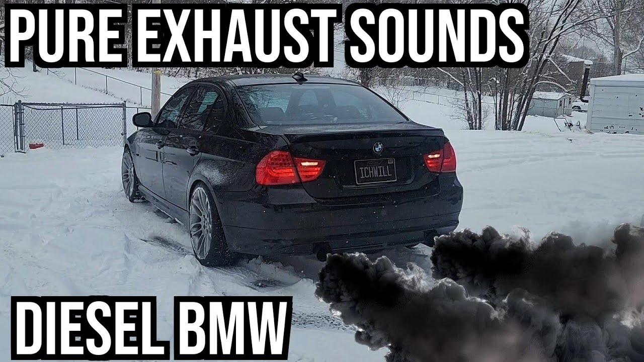 Diesel BMW - PURE SOUND - STUCK in SNOW! 2011 BMW 335D E90