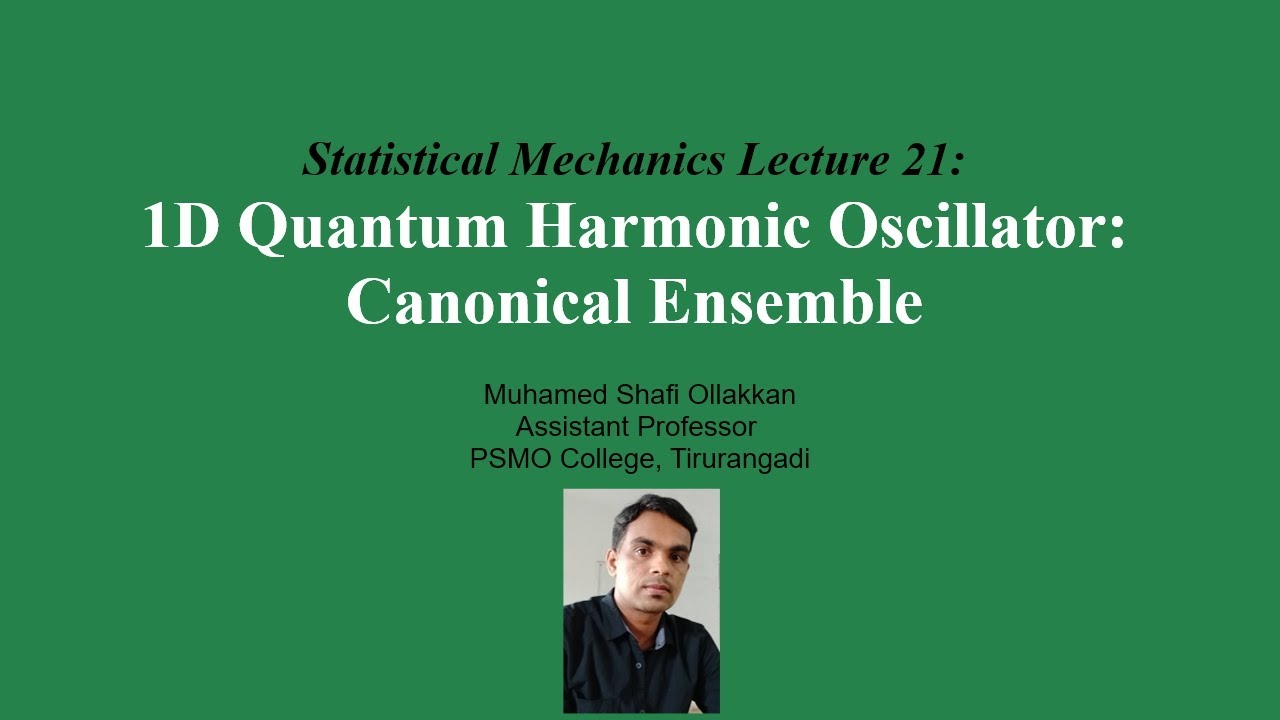 System of 1D Quantum Harmonic Oscillators: Canonical Ensemble