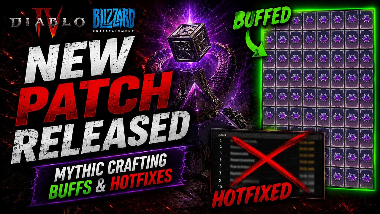 NEW PATCH RELEASED - MYTHIC CRAFTING BUFFS & HOTFIXES