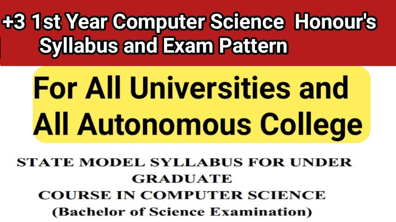 +3 1st Year Computer Science Honour's Syllabus and Exam Pattern | BSC | Odisha |