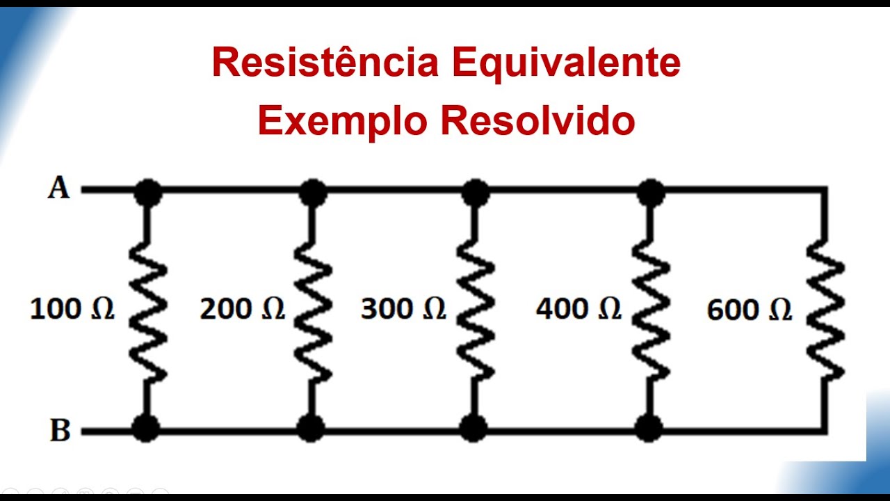 Resistência Equivalente da Associação em Paralelo com 5 Resistores