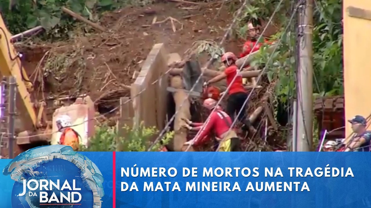 Sobe para 70 o número de mortos na tragédia da chuva em MG | Jornal da Band