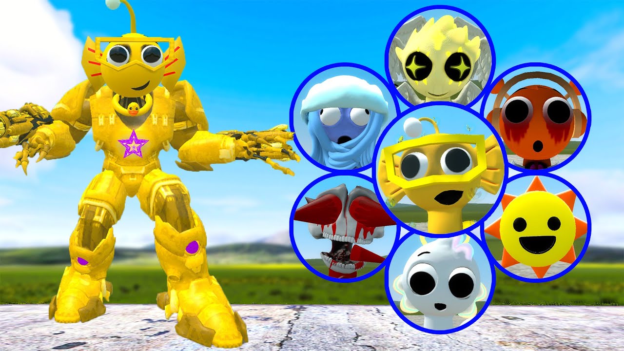 MECHATITAN SPRUNKI: UPGRADE TITAN YELLOW SIMON  VS SPRUNKI FAMILY BATTLE In Garry's Mod!