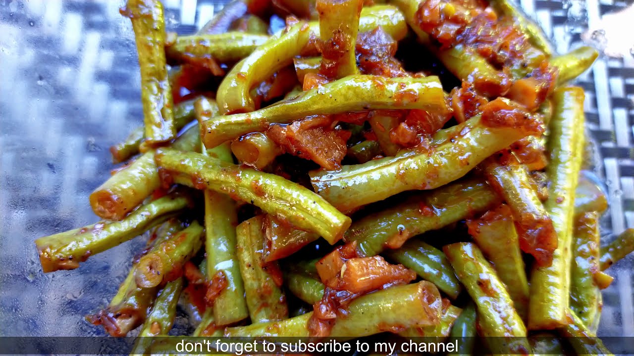 Binagoongang Sitaw SIMPLENG YUMMY (Green beans simmered in fermented shrimp paste marinade)