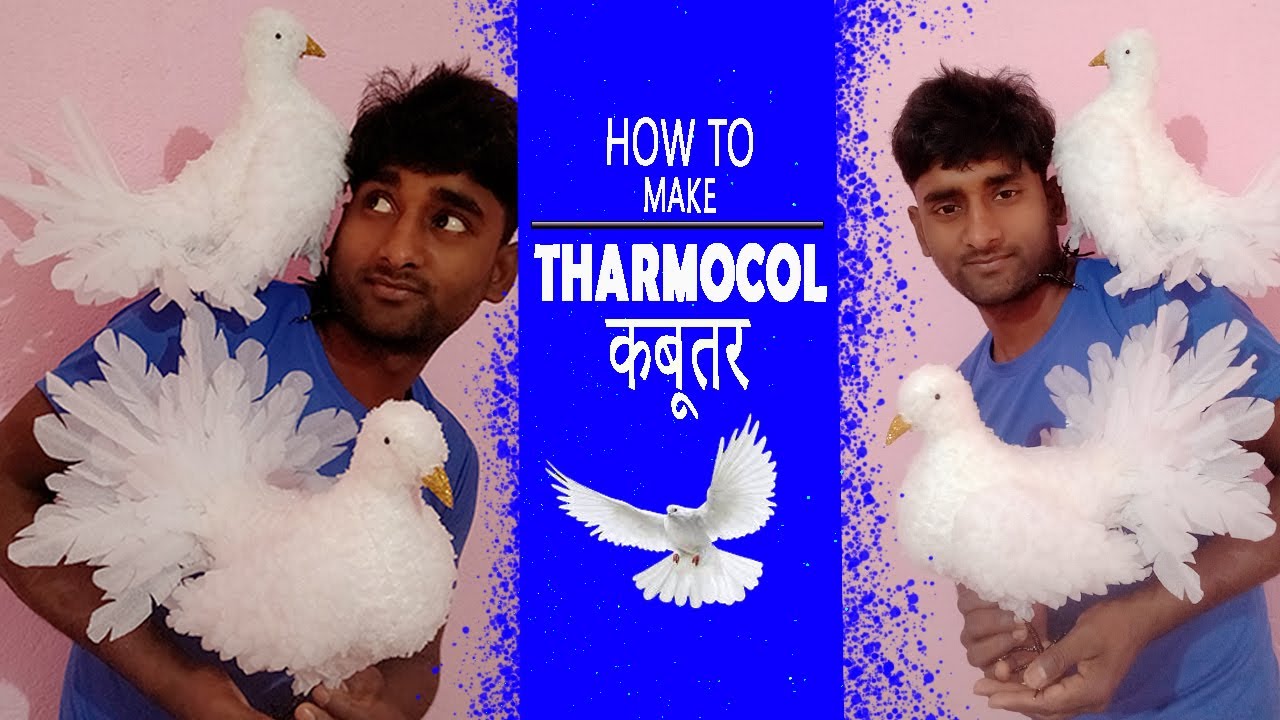 How to make pigeon with thermocol //#art #pigeon #uploaded 🌹💐