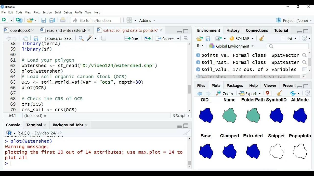 Extract Soil Grid Data to GPS locations or for polygons