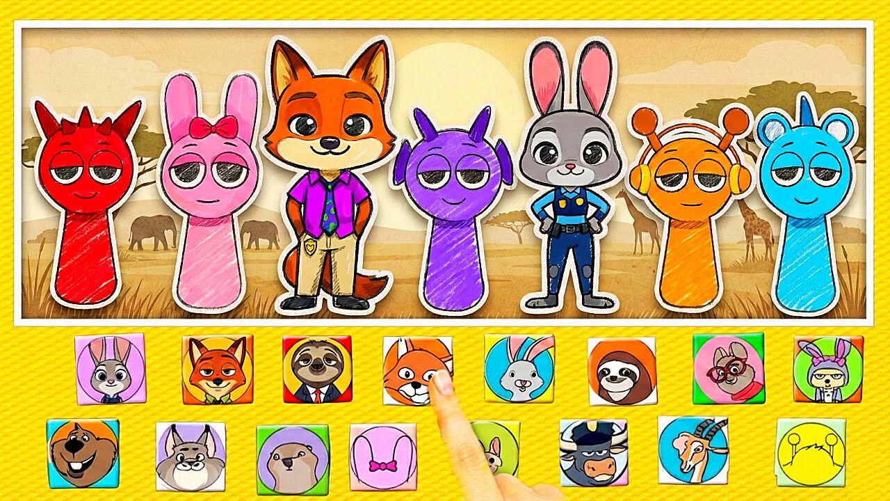 Zootopia Adventures in Sprunki Multiverse! Judy & Nick Solve a Giant Mystery Game! 💛Paper DIY 💛