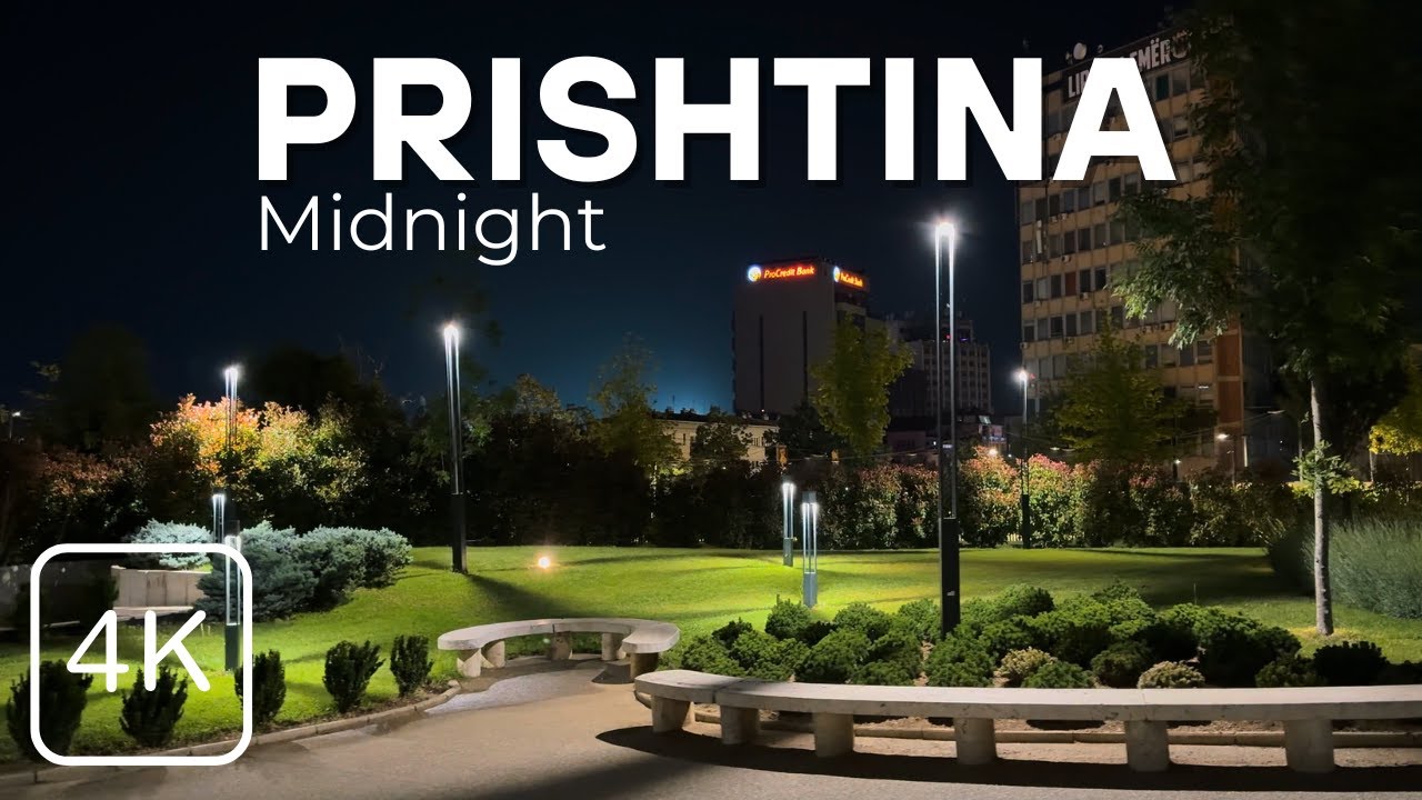 POV Midnight Walk in [PRISHTINA] Relaxing Street Ambience