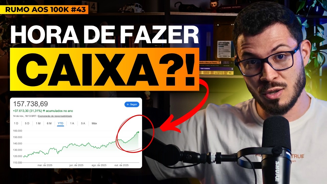 PAREI DE COMPRAR BOLSA?! Hora de fazer caixa? | RUMO AOS 100K #43