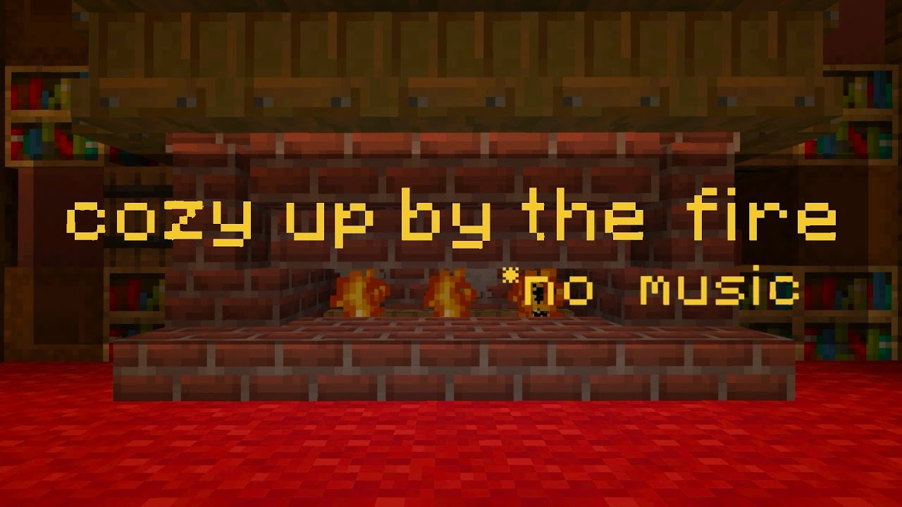 Cozy Minecraft fireplace | 1 hour fire crackles | No music | ASMR, study, sleep