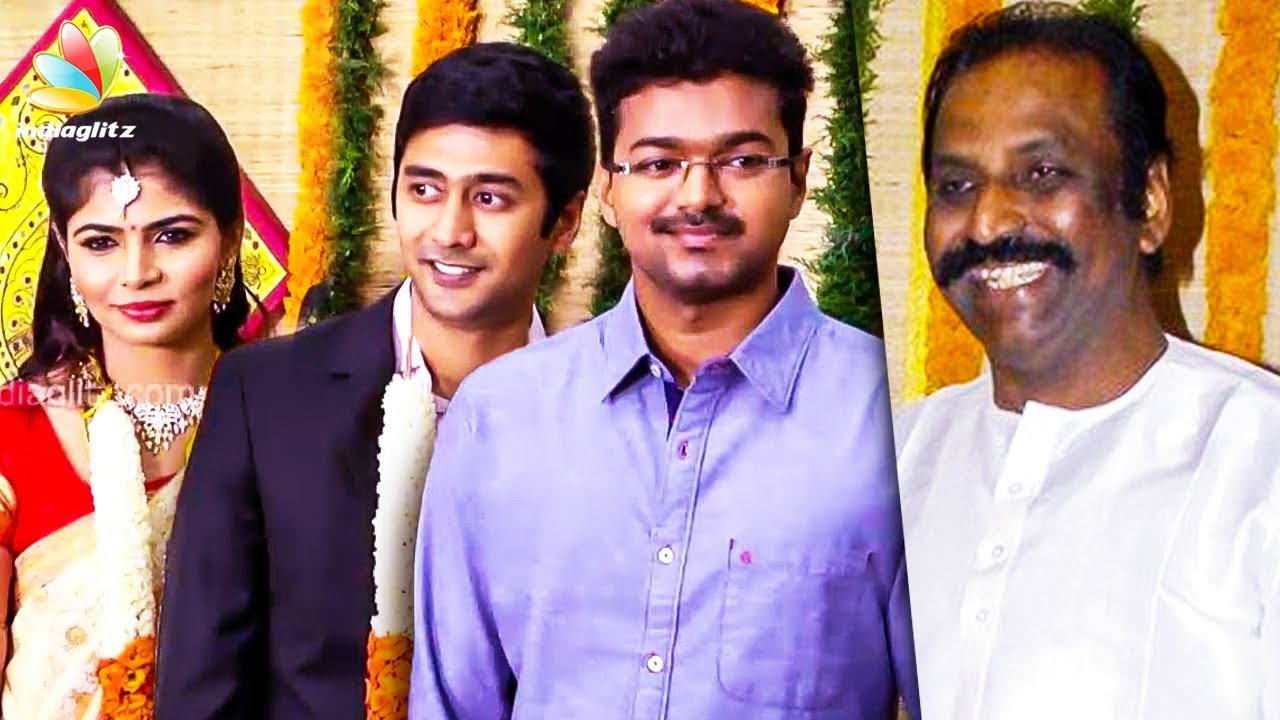 Vijay, P. Susheela and Vairamuthu at Singer Chinmayi and Rahul Wedding Reception | Vivek, Karthik