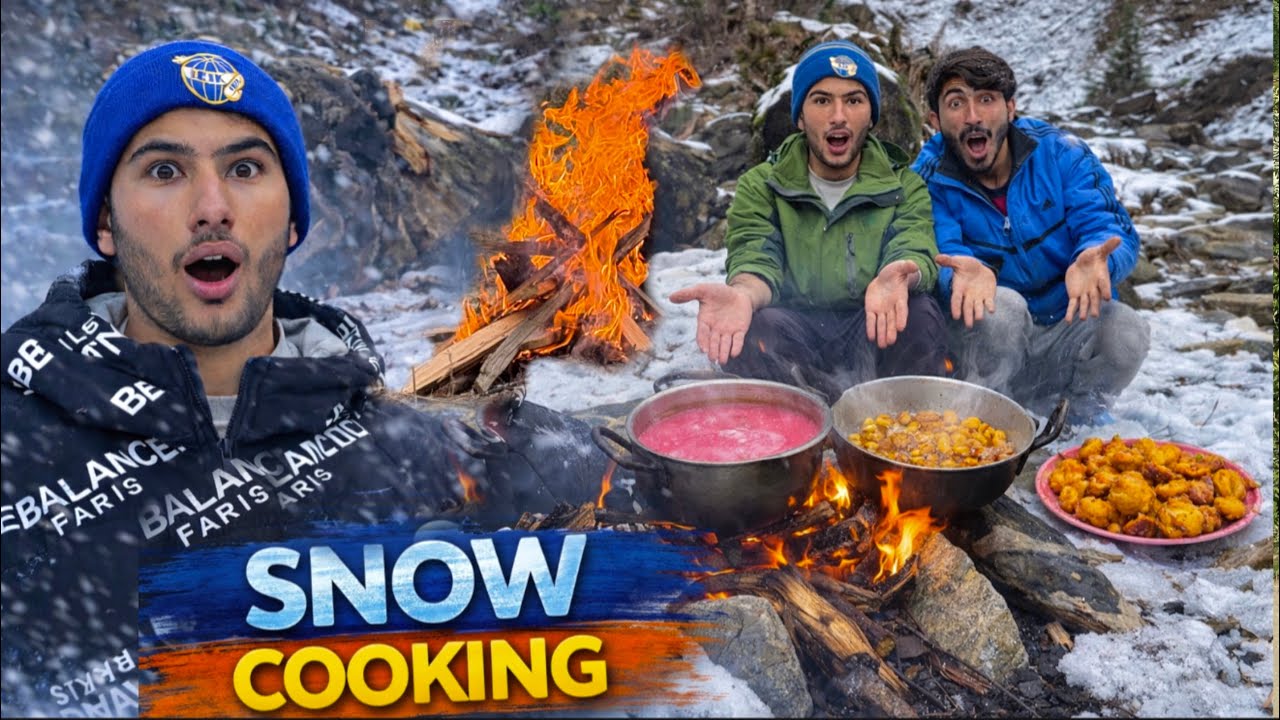 Winter Outdoor Cooking in Snow | Neelum Valley Adventure with Friends 😲