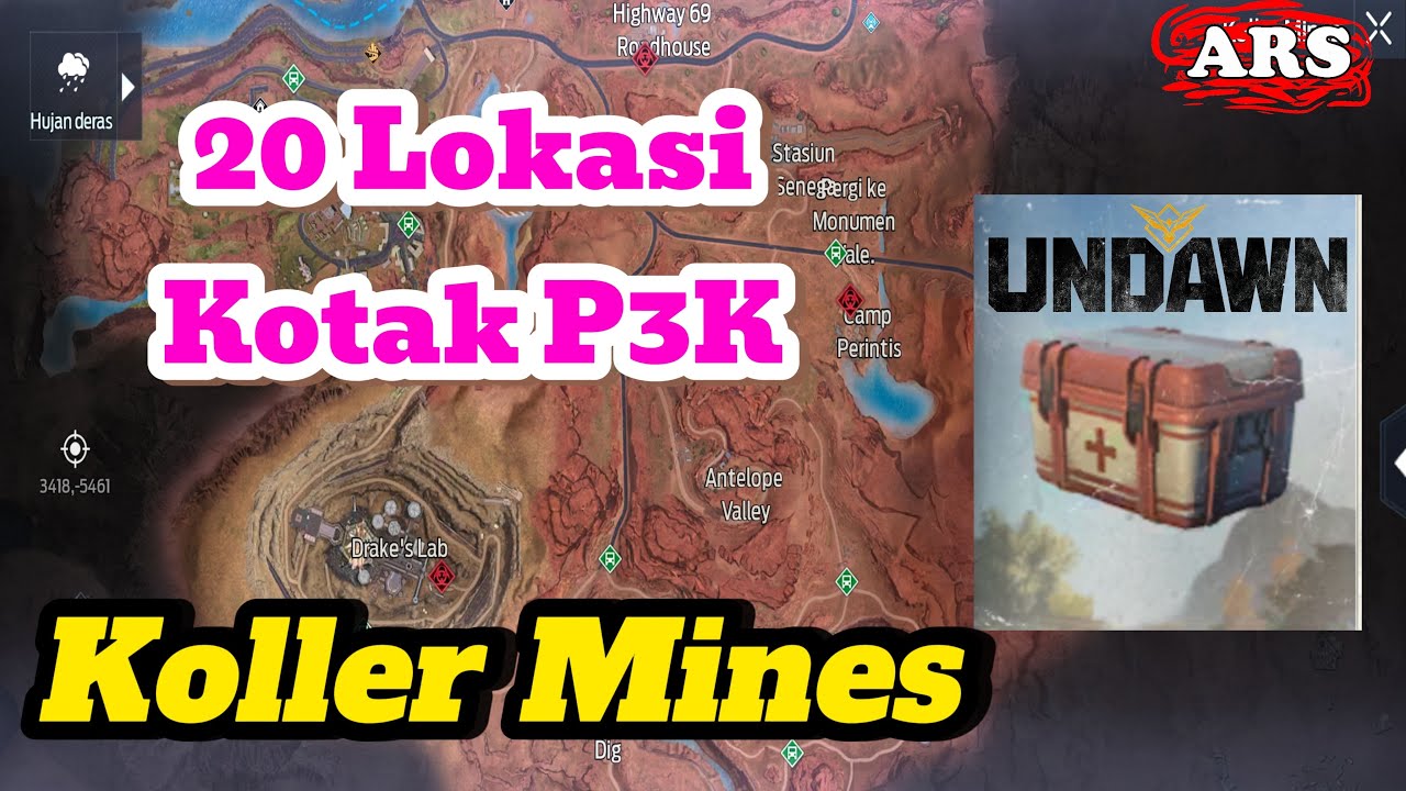 Lokasi Kotak P3K di Map Koller Mines | Undawn