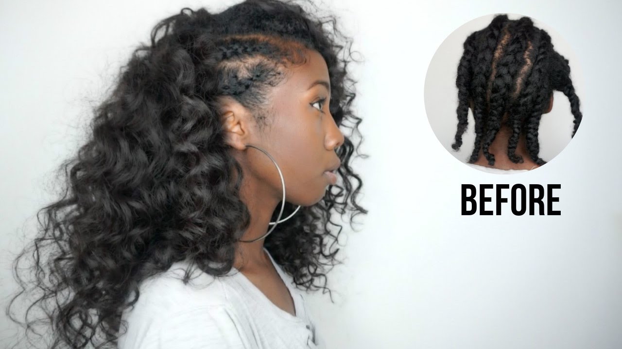 Side Cornrows Hairstyle With Clip-ins! NO HEAT! MINIMAL LEAVE-OUT! | Knappy Hair Extensions