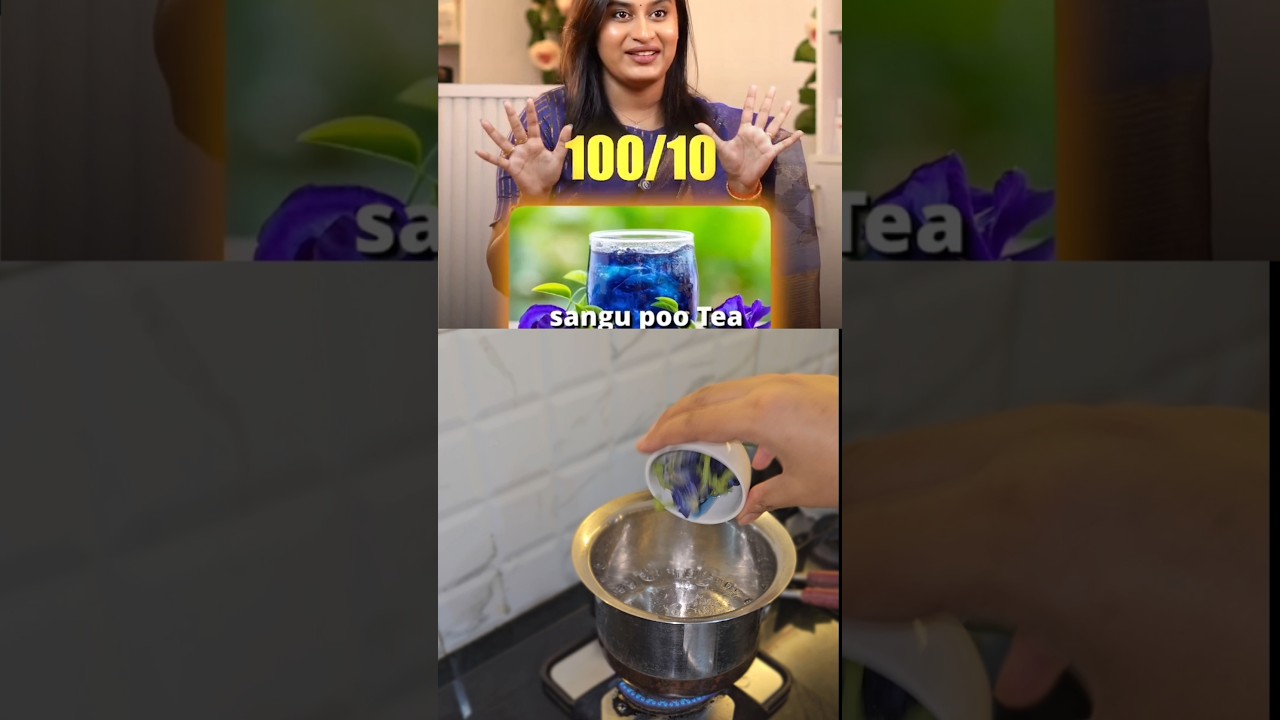 Sangu Poo Tea (Butterfly Pea Flower Tea) 💙💜 #healthydrink #healthylifestyle #sangupoo #shortvideo