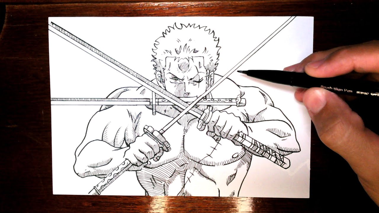 Como desenhar o Zoro, com 3 espadas na mão | One piece 🔥🔥🔥