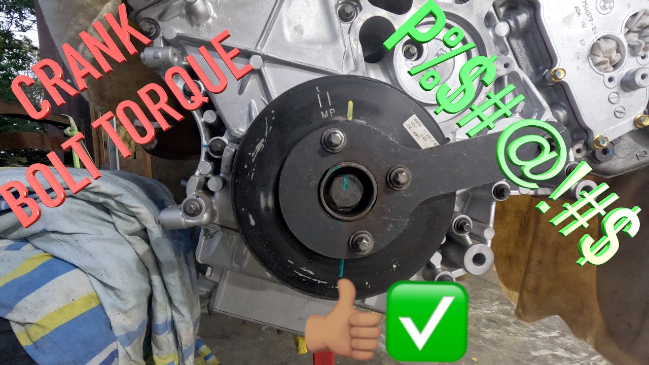 Видео с момента затяжки центрального болта коленчатого вала BMW S63B44A P16 - Заключительное видео