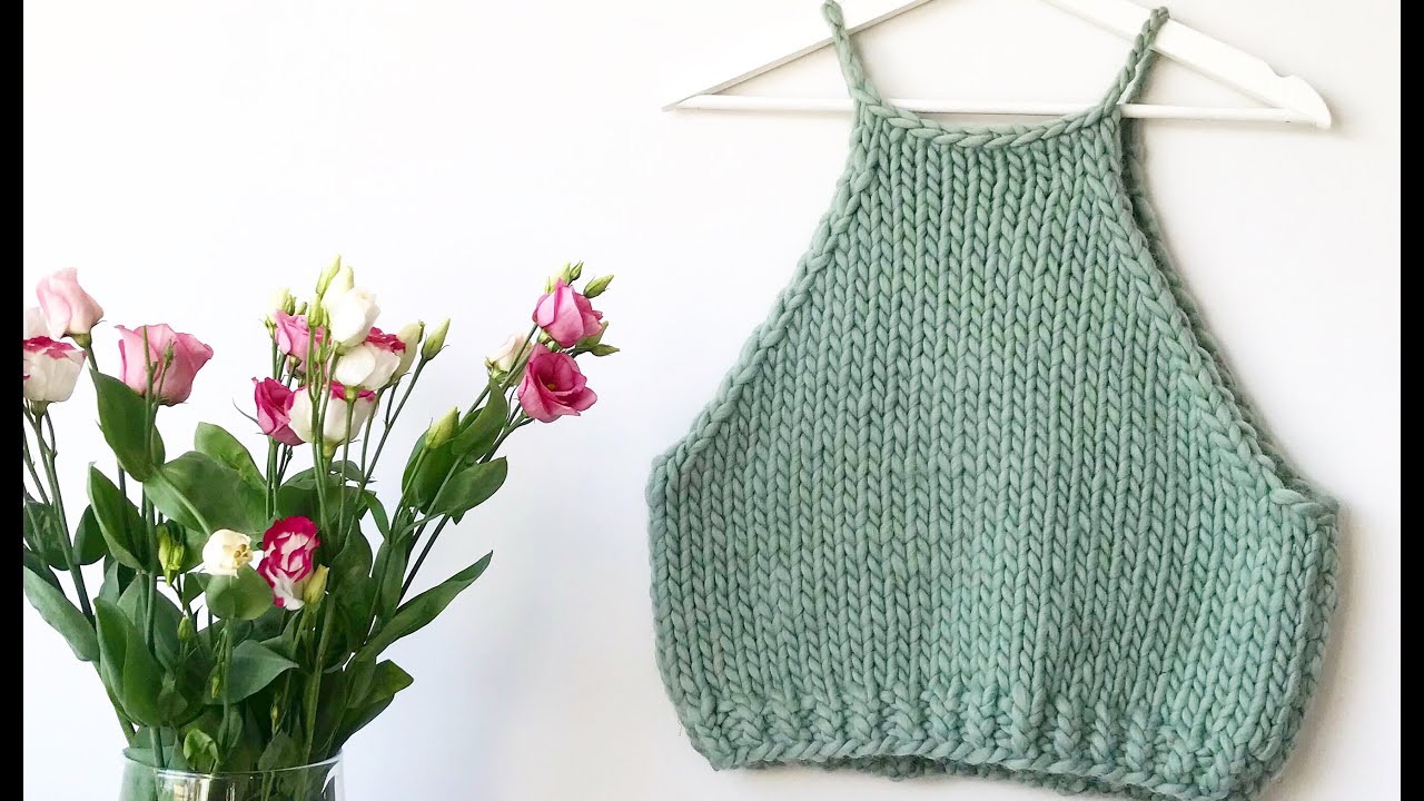 Easy Chunky Knit Crop Vest Top - Walk Through Tutorial