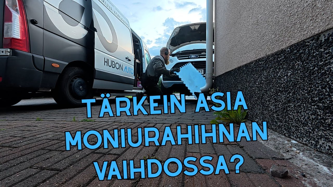 Tärkein asia moniurahihnojen vaihdossa? Velipojan transittiin uudet remmit ja hihnapyörät+kiristin.
