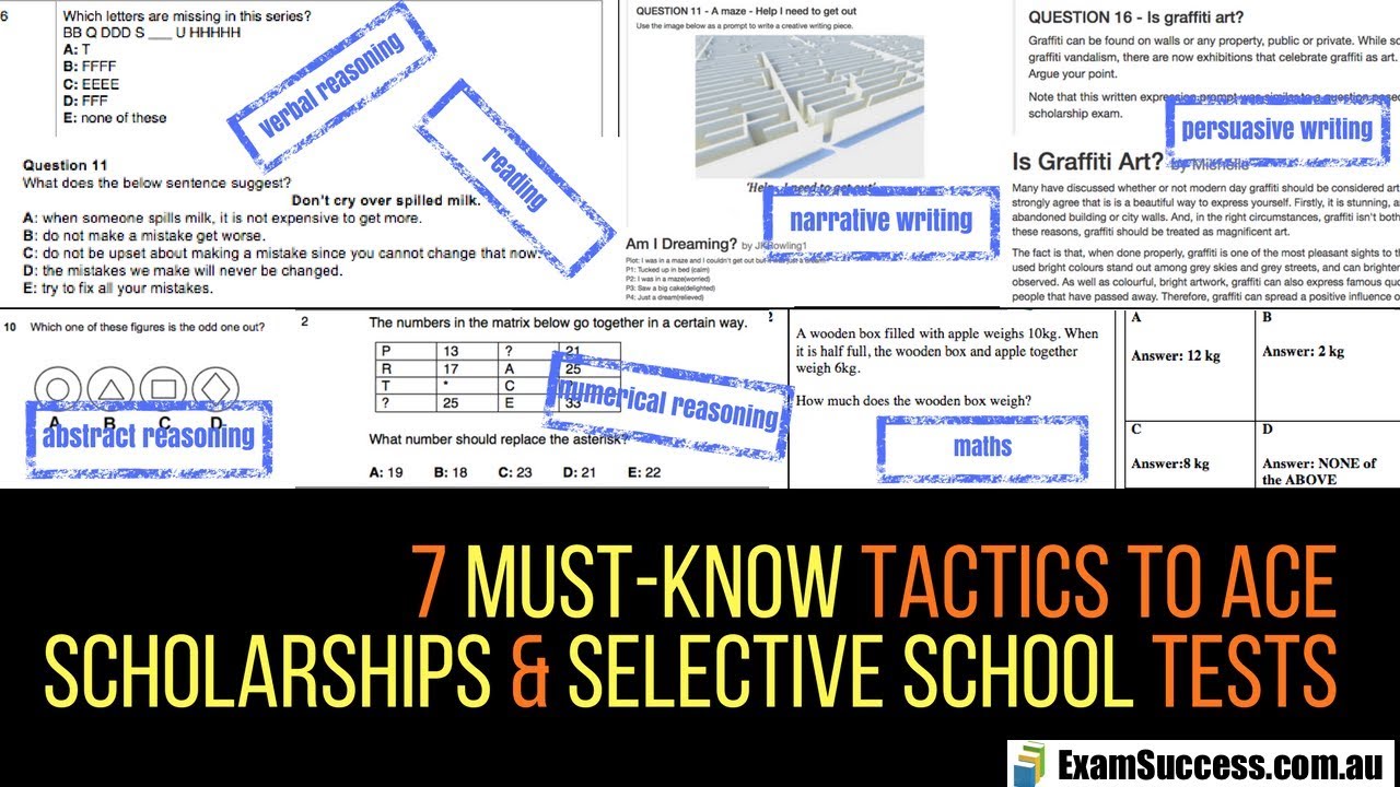 7 key strategies for all parts of scholarship and selective school tests
