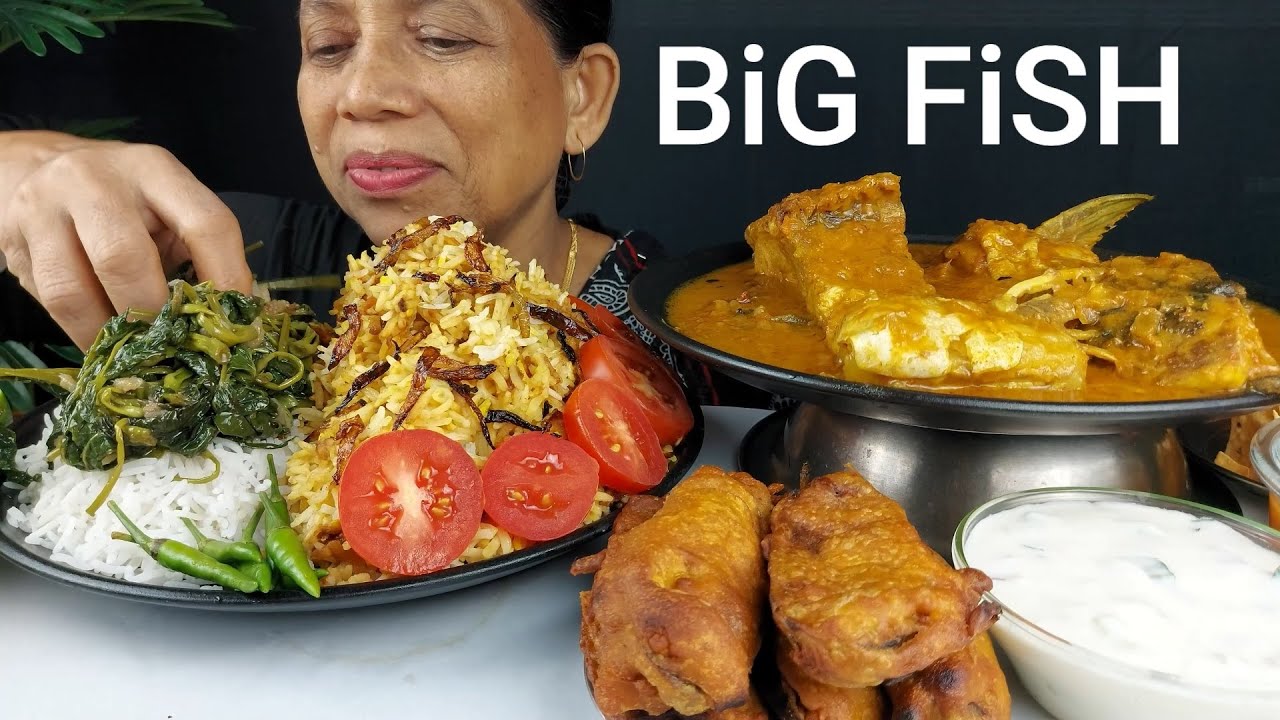 BIRYANI AND BIG FISH EATING SHOW ASMR MUKBANG