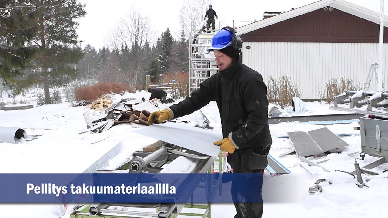 Sareni pientalon kattoremontti video talvi 2014