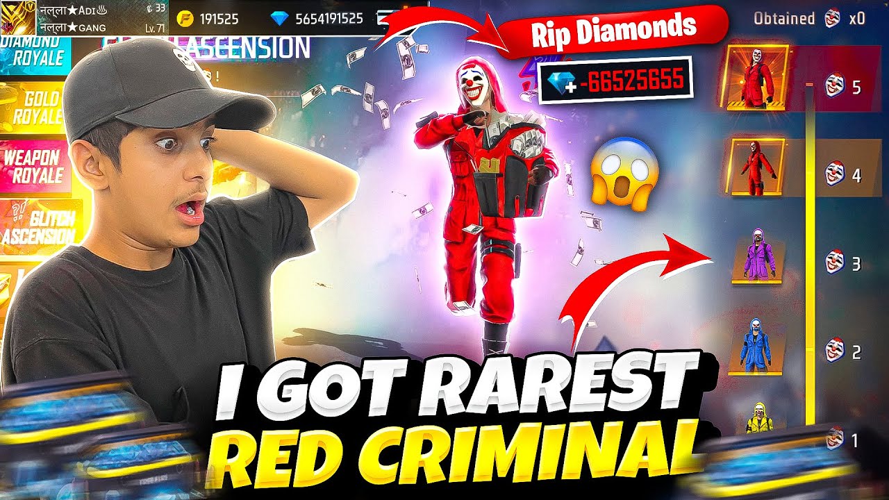 Finally I Got Rarest Red Criminal Bundle 🤯 From New Glitch Event 🔥 - Free Fire Max