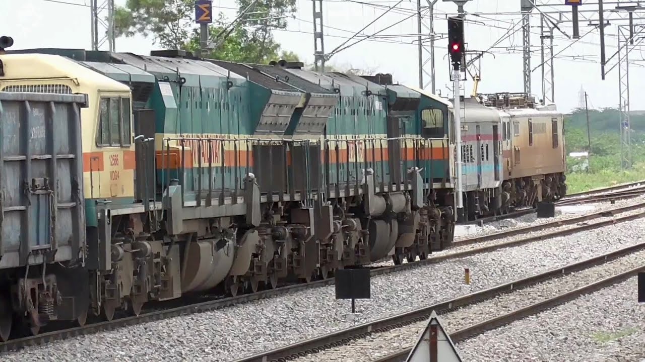 EMD Twins with HEAVY LOAD Freight | Crazy Acceleration | Notching Sounds | Pune WDG 4 Twins