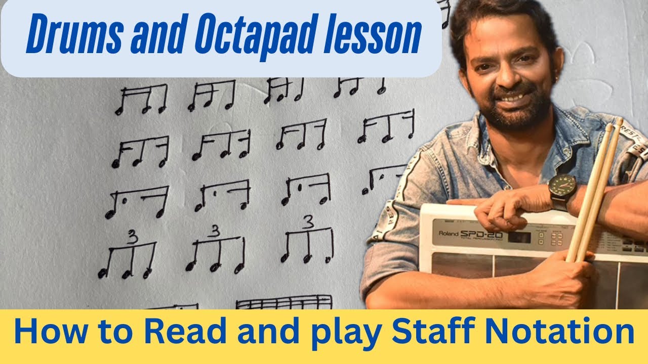 Drums Staff notation kaise play hota hai | free lesson 