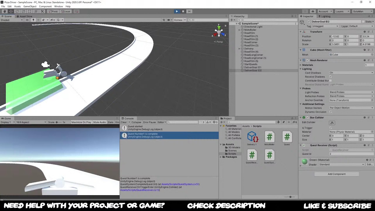 Unity Tutorial: Delivery Games - Pizza Driver | OctoMan