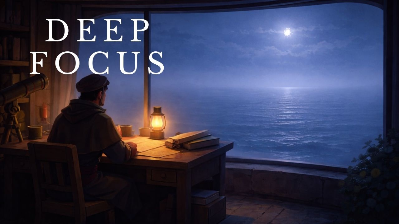 Fantasy Study Music • Sea Observatory — Midnight Fog Watch (Soft Beat)
