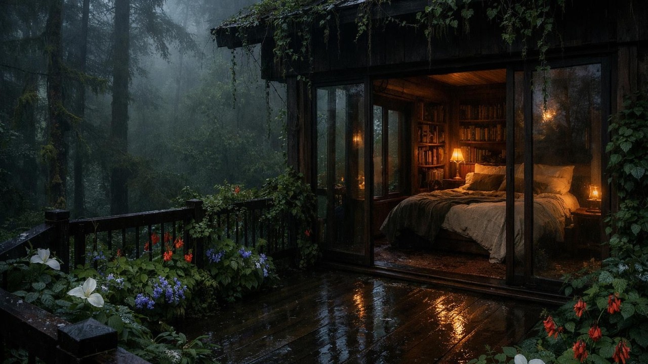 Soft Night Rain Sounds for Rest | Forest Ambience, Relaxation, Focus, Meditation