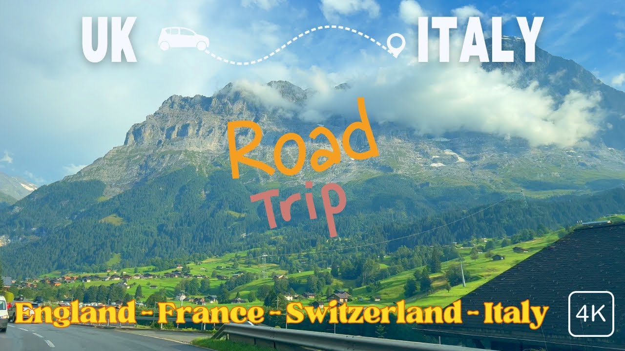 Driving from UK to Italy: Scenic Road Trip Through Switzerland & Italian Lakes (4K)