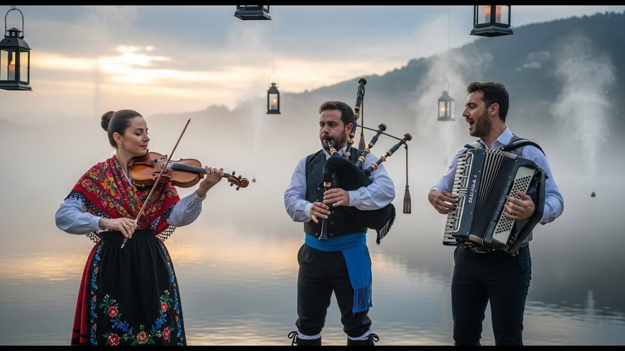 霧に染まるガリシアの静かな山村に柔らかな海風が舞い込み、ケルトの旋律が紡ぐ永遠の夜明け瞑想音楽