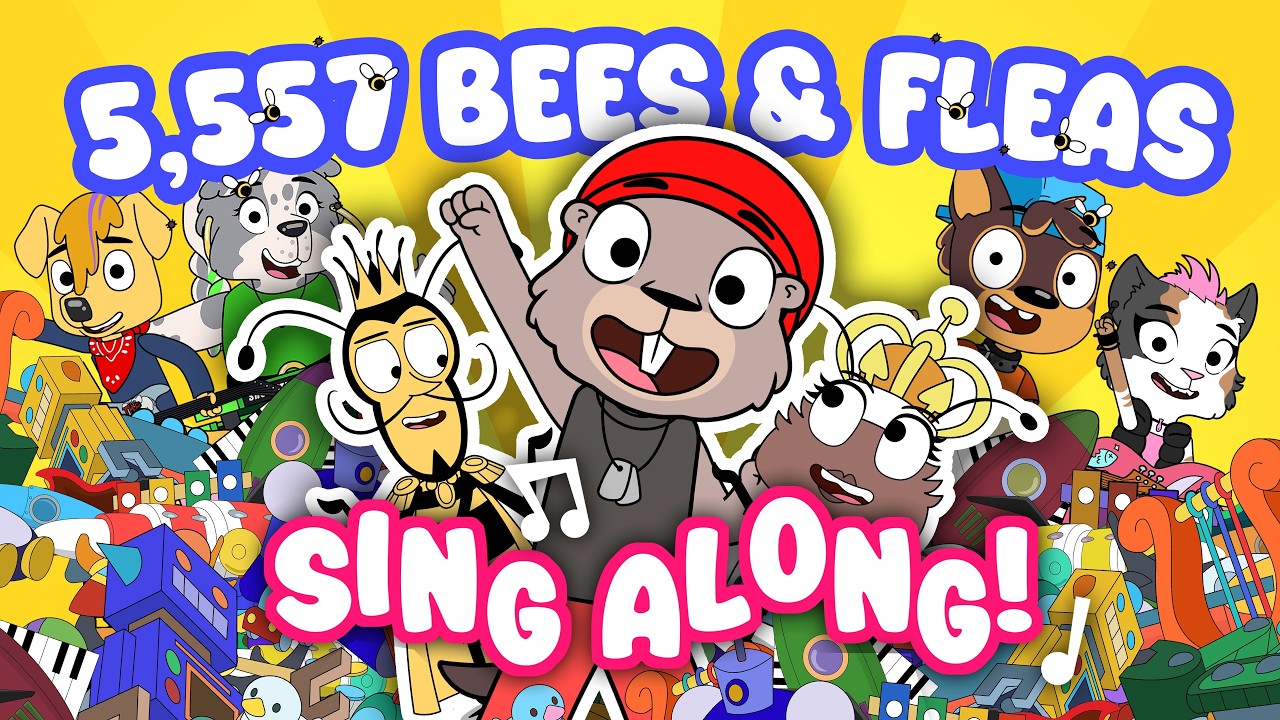 Sing Along Clean Up Song for Kids | 5,557 Bees & Fleas | Shoe Biters Sing-Along
