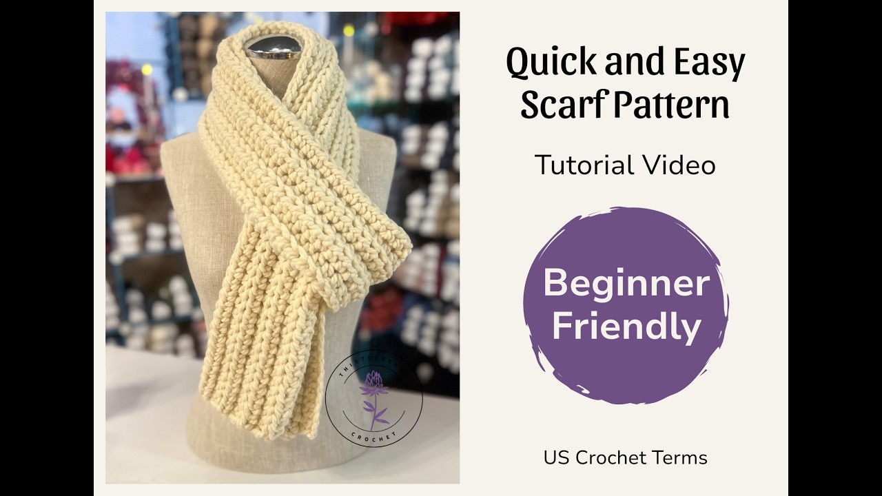 Quick and Easy Scarf Pattern and Tutorial | Beginner Crochet Pattern With HDC Stitches