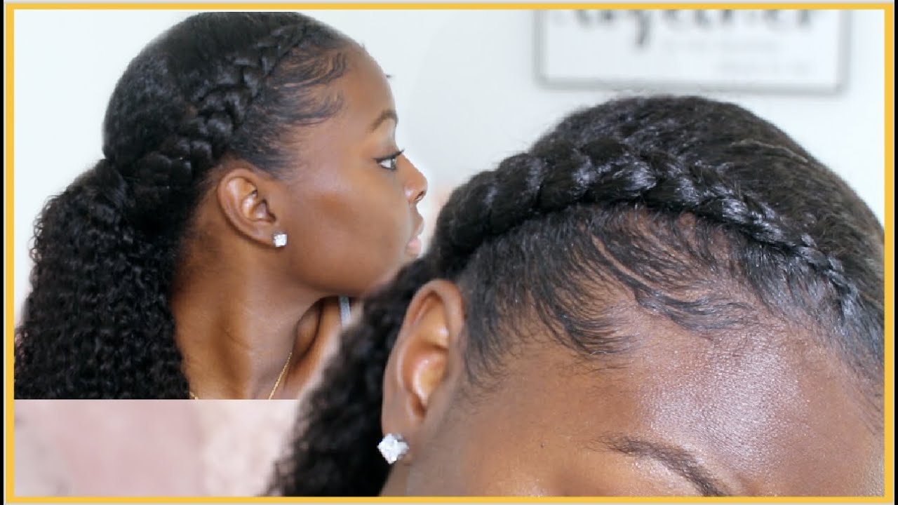Go to Natural Hair Style | Two Braids + pony | Better Length