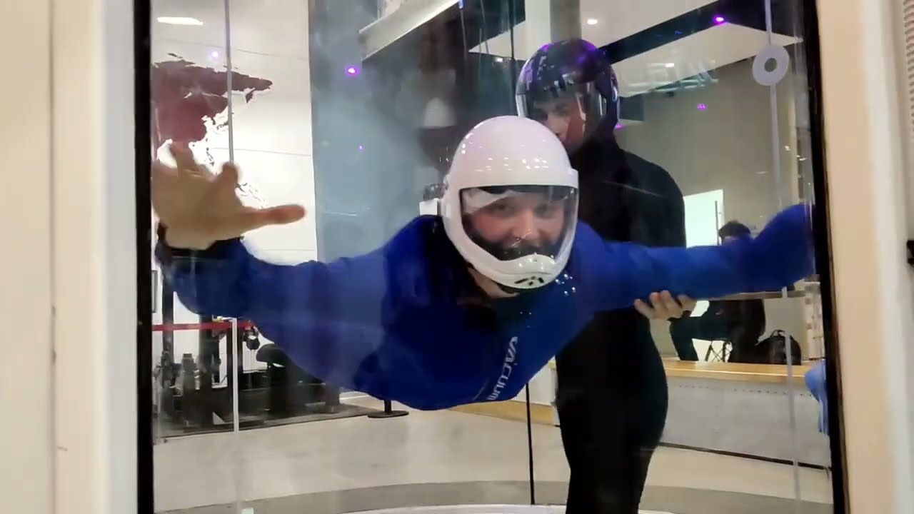 Первый полет в аэротрубе. First indoor skydive. 19.12.2021