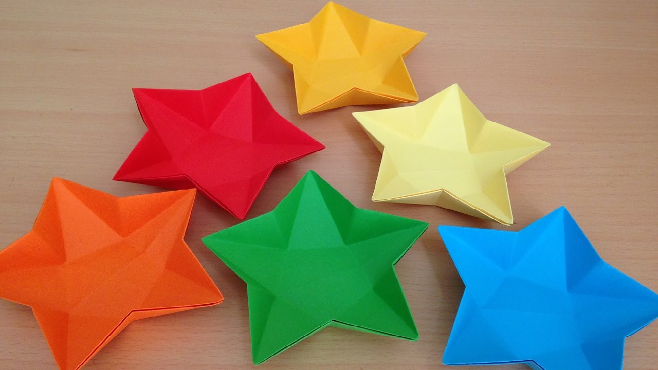 折り紙の星の入れ物（皿）簡単な折り方 Origami star  dish