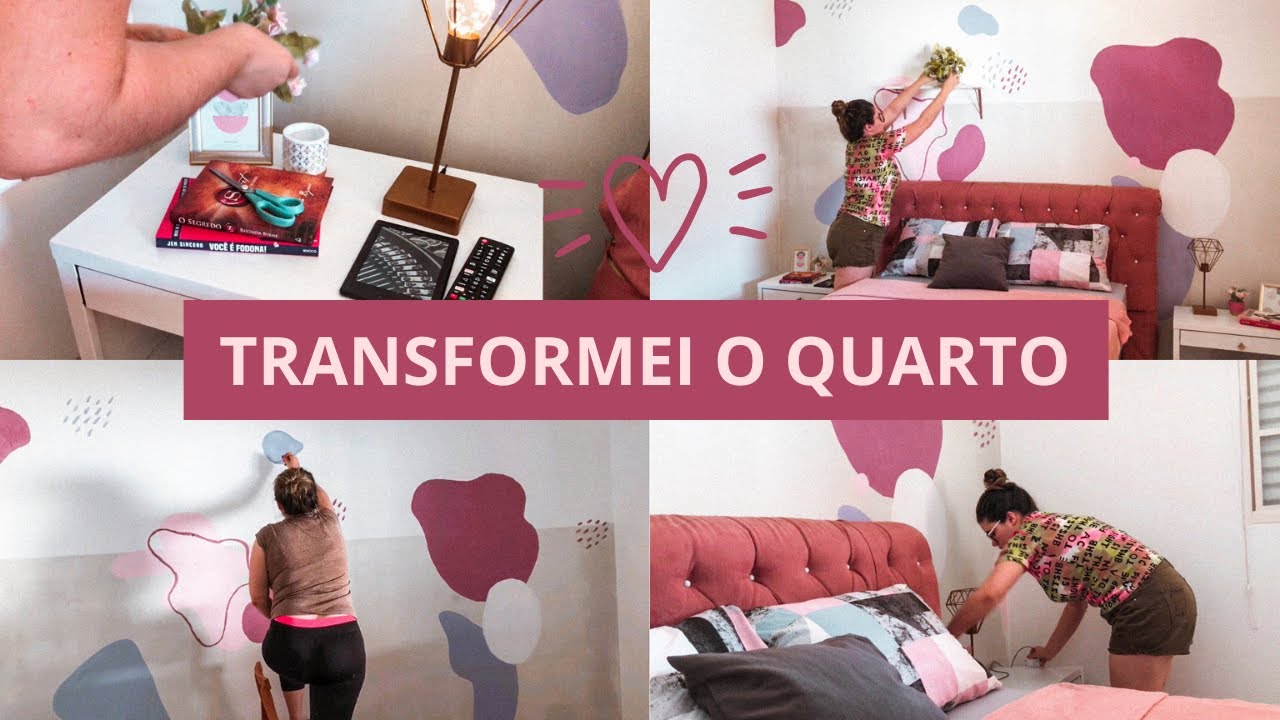 TRANSFORMAÇÃO NO QUARTO | PINTURA ORGÂNICA NA PAREDE