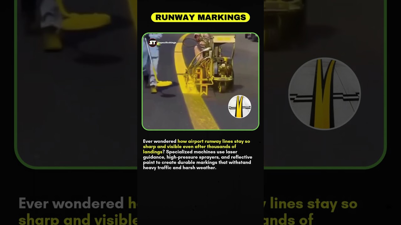 How Airports Paint Runways With Laser Precision . #factshorts #airportrunway #viralshorts