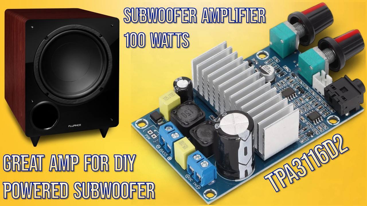 100W DIY Subwoofer Amplifier Board Review with Built-in Preamp & Active Low Pass Filter 