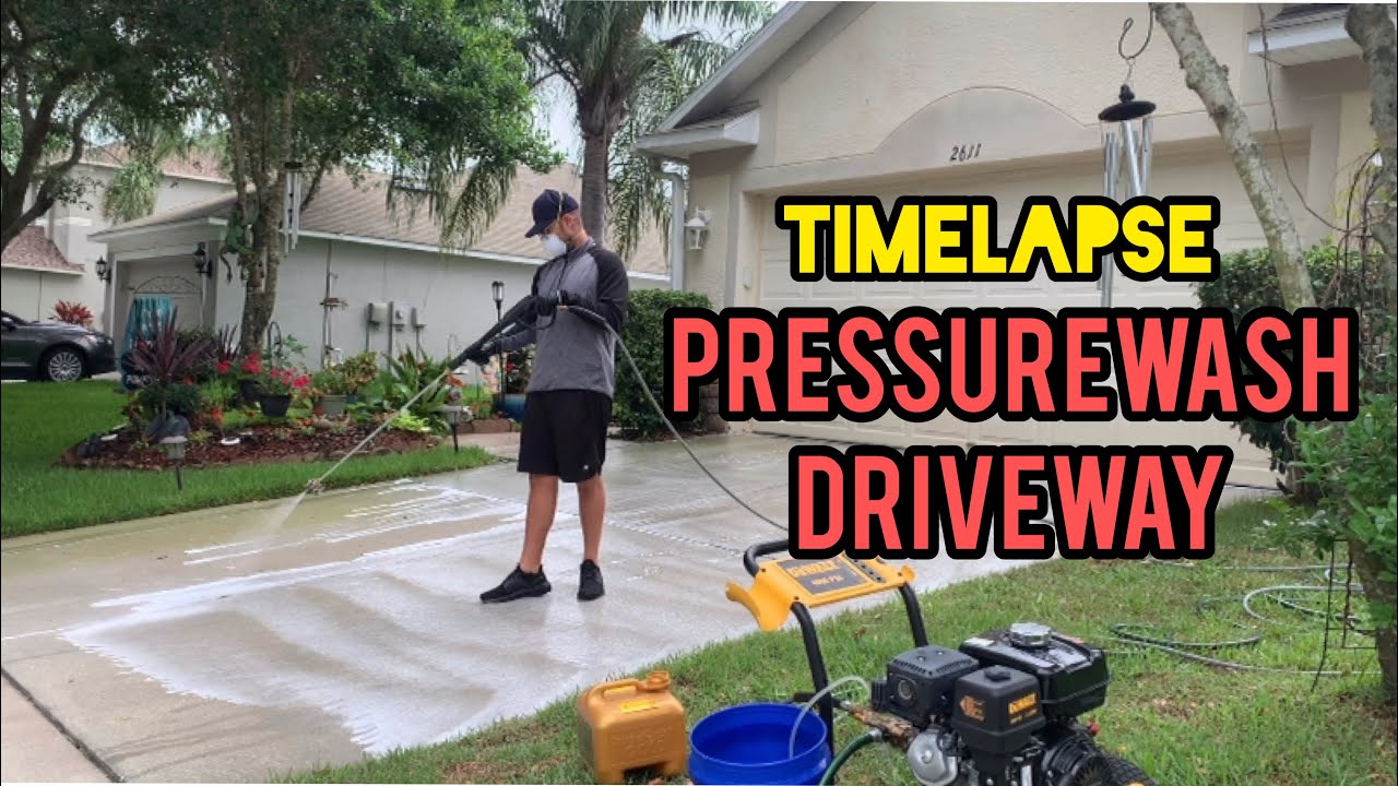 $375 PRESSURE WASHING JOB RECAP (TIME LAPSED) Power Washing Driveway