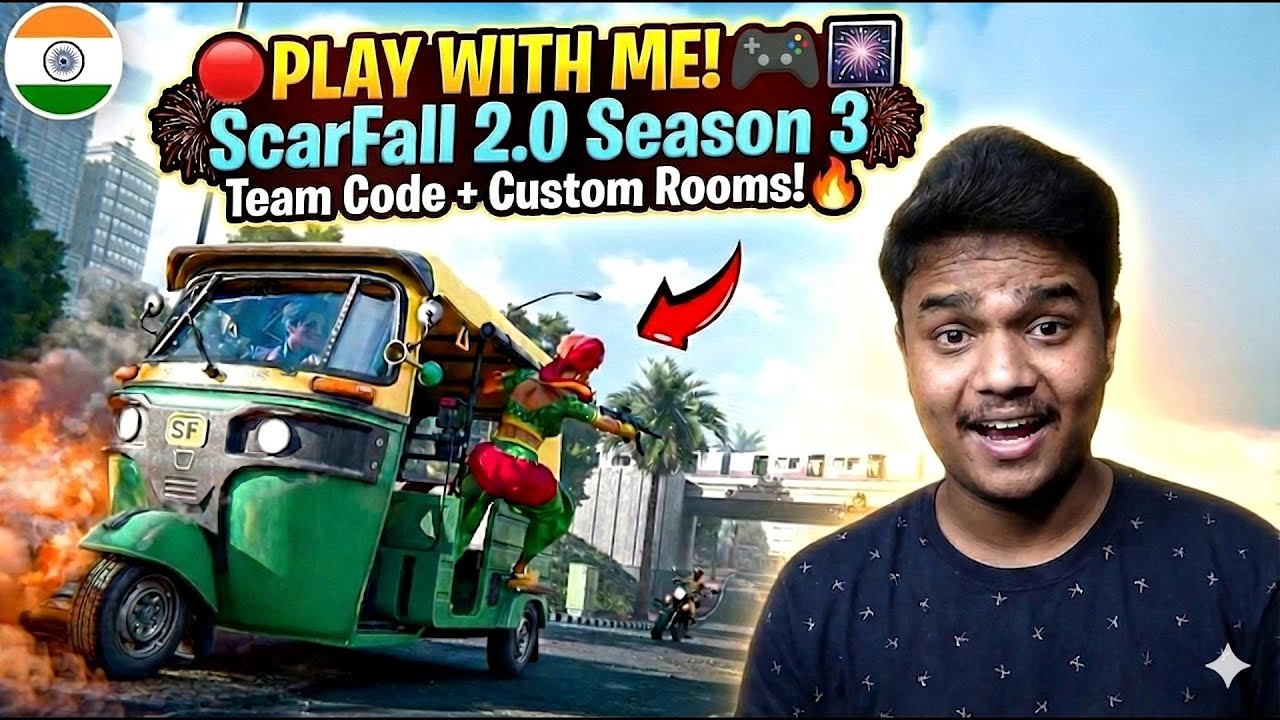 PLAY WITH ME! 🎮 ScarFall 2.0 Team Code Live + Custom Rooms! 🔥
