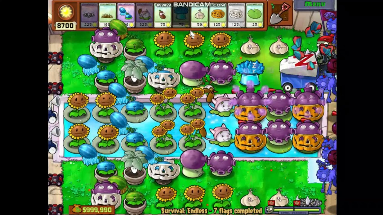 Plants vs Zombies survival endless: Cách tạo đội hình 2 Cob Cannon + đặt thang (0-30 flags)
