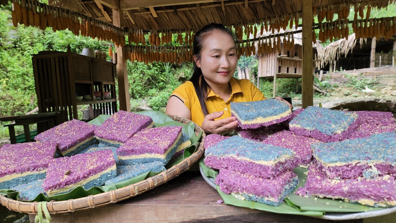 Recipe for making colorful green bean sticky rice cakes to sell at the central market | Ly Thi Tam
