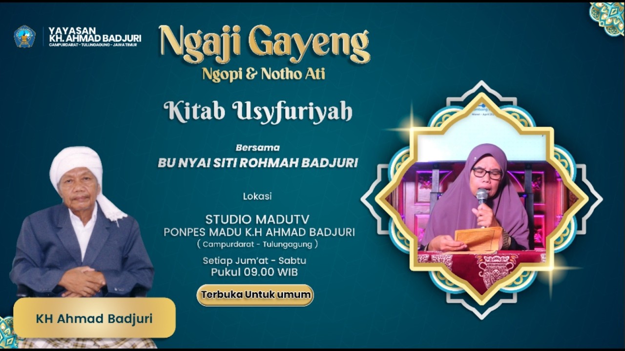 🔴 Live Ngaji Kitab USYFURIYAH Bersama Bu nyai Siti rohmah Badjuri