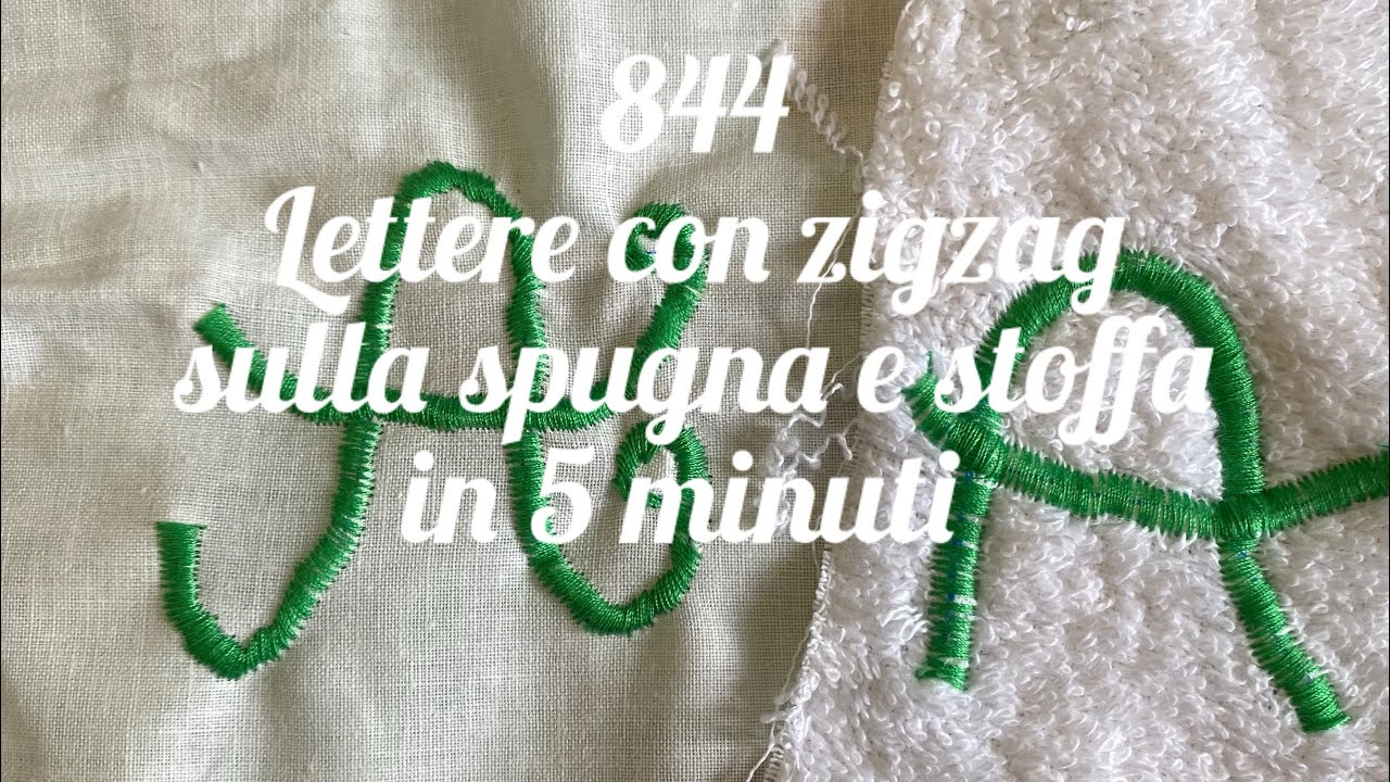 Lettere alfabeto a zigzag su spugna e stoffa