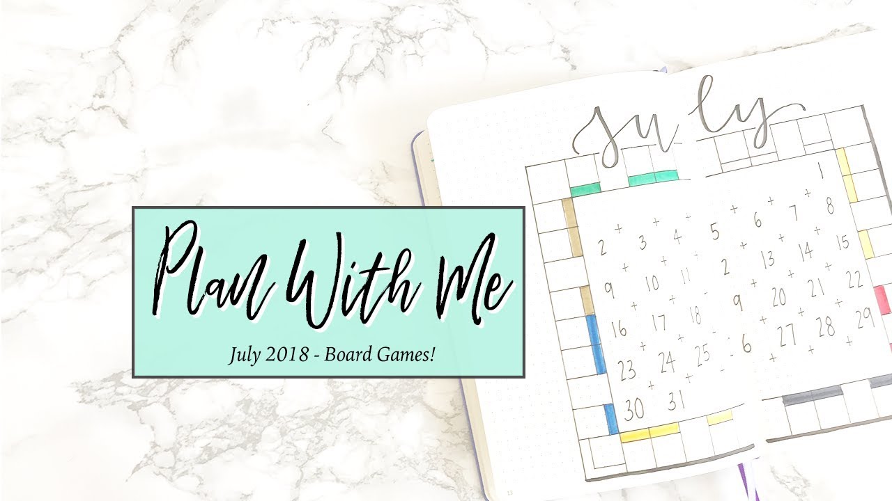 Plan With Me | July 2018 Bullet Journal - Board Game Theme