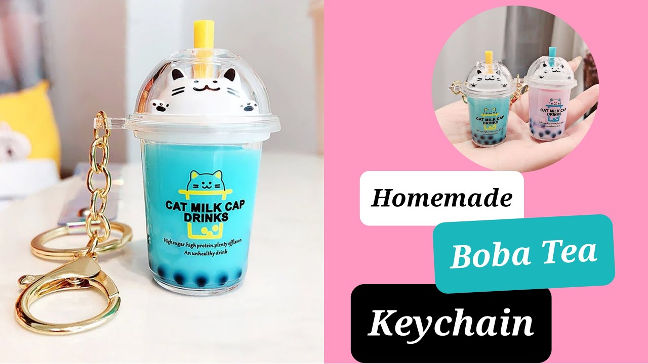 DIY Boba Bubble Tea Keychain / How to make Bubble milk tea keychain at home / School Supplies
